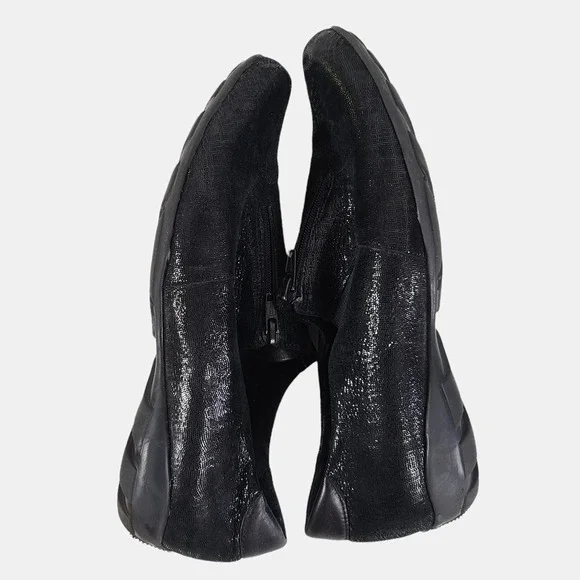 Vaneli Sport Front Zip Sneaker Nubuck Reptile Leather Comfort Shoes Black 9 - Picture 6 of 9